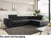 MEBLINI Schlafcouch mit Bettkasten - CARL - 272x202x63cm Rechts - Dunkelgrau Samt - Ecksofa mit Schlaffunktion - Sofa mit Relaxfunktion und Kopfstützen - Couch L-Form - Eckcouch - Wohnlandschaft Bild 3