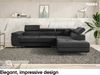 MEBLINI Schlafcouch mit Bettkasten - CARL - 272x202x63cm Rechts - Dunkelgrau Samt - Ecksofa mit Schlaffunktion - Sofa mit Relaxfunktion und Kopfstützen - Couch L-Form - Eckcouch - Wohnlandschaft Bild 2