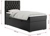 Boxspringbett PERA, Polsterbett mit Kopfstütze, gepolsterte Kopfstütze, Einzelbett, 90x200 - Schwarz Kunstleder - links - H3 Bild 4