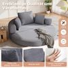 LVHOM Schlafsofa mit 3 Kissen, Klappsofa mit Schlaffunktion, Bodensofa, Schlafcouch aus Cordstoff, 2-Sitzer sofa Loungesofa, Rundsofa 173x176x60 cm, Grau Bild 3