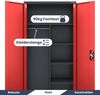 Mehrzweckschrank Metall abschließbar DAWID - Funktionaler Metallschrank | Schließfachschrank Putzmittelschrank Besenschrank Vorratsschrank, 185x90x45cm Anthrazit-Rot Bild 4