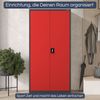 Mehrzweckschrank Metall abschließbar DAWID - Funktionaler Metallschrank | Schließfachschrank Putzmittelschrank Besenschrank Vorratsschrank, 185x90x45cm Anthrazit-Rot Bild 3