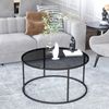 Couchtisch Kolari aus Rauchglas 45 x Ø80 cm Schwarz/Transparent [en. casa] Bild 3