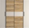 Forte KALIXTUS Kleiderschrank 200, moderner Dreh-/Schwebetürenschrank, 4-türig, geräumig, Holzwerkstoff, Eiche Holzdekor / Kaschmir Beige, 200,1 cm breit x 190,5 cm hoch x 61,2 cm tief Bild 2