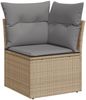 vidaXL 9-tlg. Garten-Sofagarnitur mit Kissen Beige Poly Rattan 3219958 Bild 4
