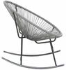 vidaXL Schaukelstuhl Mondstuhl Grau Poly Rattan 44482 Bild 4