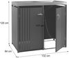 2er-Mülltonnenverkleidung HWC-O67, Mülltonnenbox mit Pflanzkasten, Metall 125x132x84cm 55kg ~ anthrazit Holzoptik hell Bild 3