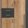Drehtürenschrank Kleiderschrank 273cm Passepartout Spiegel Eiche Dekor, Grafit Bild 5