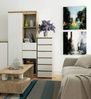 Home Collective Kommode 40 cm breit Holz Highboard Sideboard für Flur Schlafzimmer Wohnzimmer (Mehrzweckschrank Schrank schmal Kommode Schlafzimmer mit Schubladen), Kinderzimmer Organizer, 109 cm hoch mit 6 Schubladen sonoma-weiß Bild 3