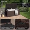 STEELSØN 'Serion' XXL Polyrattan Aufbewahrungsbox 615 Liter, braun, 155x73x61 cm, wetterfest, Auflagenbox mit Innentasche Bild 3