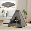 PawHut Tierbett mit abnehmbar und waschbar Kissen, rutschfestem Boden, Spielball, Oxfordstoff, für Katzen unter 5kg, Mini Hunde, 60 x 60 x 76 cm, Grau Bild 3