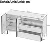 Modernes, minimalistisches Sideboard,Doppeltüren,Doppelschubladen,Offene Regale,Multifunktionaler Aufbewahrungsschrank für Wohn- und Esszimmer Bild 3