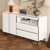 Modernes, minimalistisches Sideboard,Doppeltüren,Doppelschubladen,Offene Regale,Multifunktionaler Aufbewahrungsschrank für Wohn- und Esszimmer Bild 4