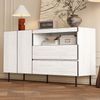 Modernes, minimalistisches Sideboard,Doppeltüren,Doppelschubladen,Offene Regale,Multifunktionaler Aufbewahrungsschrank für Wohn- und Esszimmer Bild 5