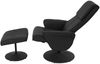 Relaxsessel Helsinki, Fernsehsessel Relaxliege TV-Sessel mit Hocker ~ Kunstleder, schwarz Bild 4