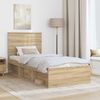 vidaXL Bettrahmen mit Kopfteil Sonoma 90 x 190 cm Massives Kiefernholz 3411066 Bild 3