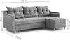 AX LIVING Eckcouch mit Bettfunktion Balerno 224 cm – Elegantes Design in Creme Bild 4