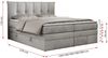 Boxspringbett 7-Zonen Taschenfederkernmatratze und Topper - PREMIUM-10-KING - 160x200cm - Hellgrau Velours - H3 Bild 5