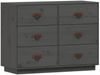 Sideboard Grau 100 x 40 x 75 cm Massivholz Kiefer [820144] Bild 2
