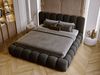 GRAINGOLD Averia Polsterbett 120x200, Doppelbett mit Kopfteil, Bettkasten, Velour-Stoff, Schwarz Bild 4