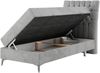 Boxspringbett MILEN, Einzelbett 90x200, Polsterbett mit Multipocket-Matratze und Topper - Hellgrau stoff - rechts - H3 Bild 3