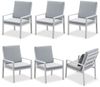 MeXo Gartenlounge-Set Alu Gartenmöbel-Sets Gartenstuhl, (6-tlg, 6 Esszimmerstühle, 60x 68x 85 cm, 12 Auflagen, bis zu 140 kg belastbar), wetterfest Gartengarnitur Set Bild 5