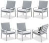 MeXo Gartenlounge-Set Alu Gartenmöbel-Sets Gartenstuhl, (6-tlg, 6 Esszimmerstühle, 60x 68x 85 cm, 12 Auflagen, bis zu 140 kg belastbar), wetterfest Gartengarnitur Set Bild 4