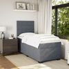 vidaXL Boxspringbett mit Matratze Dunkelgrau 90x200 cm Samt 3293111 Bild 3