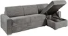Vente-unique - CALITO Sofa SamtStoff Grau - B 223 cm152 cm x H 93 cm x L 278 cm Bild 3