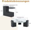Rundes Beistelltisch-Set H 44 x T 123 x B 61 cm, MDF und Glas, zerlegbar, Marmor-Optik Bild 5