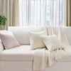 4er Set Topfinel Kissenbezug 50x50 Creme Weiß Cord körnig für Sofa Schlafzimmer Bild 5