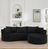 3-Sitzer Sofa 76cm×264cm×168cm mit Getränkehaltern und Kissen – bogenförmiges Design in Schwarz Bild 2