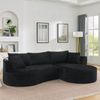 3-Sitzer Sofa 76cm×264cm×168cm mit Getränkehaltern und Kissen – bogenförmiges Design in Schwarz Bild 3