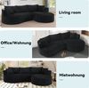 3-Sitzer Sofa 76cm×264cm×168cm mit Getränkehaltern und Kissen – bogenförmiges Design in Schwarz Bild 5
