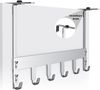 Elegear Kleiderhaken /Türhaken Edelstahl zum aufhängen 40x22 cm mit 6 Haken für Kleidung, Badzimmer, Wohnzimmer, Duschen, (2-St, 1), für Türen,Badezimmer,Schlafzimmer Kleiderhaken mit 6 Haken Bild 2