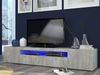 Dmora TV-Schrank Amore, niedriges Wohnzimmer-Sideboard mit 3 Türen, Fernsehständer-Basis, 100 % Made in Italy, 200 x 40 x 37 cm, Zement, mit LED-Licht Bild 2