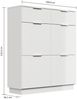 Schuhschrank Domus-XXL 2 Softeinzüge 4 Klappen 16 Paar lackiert Creme-Grafit : Creme / Grafit Bild 2