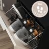 Schuhschrank Domus-XXL 2 Softeinzüge 4 Klappen 16 Paar lackiert Creme-Grafit : Creme / Grafit Bild 4