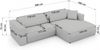 Ecksofa PAZURRO L mit Armlehnen, freistehendes L-förmiges Ecksofa mit lose Kissen, Wellenfeder, Modern Design - Beige Velvet - Rechts Bild 5