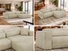 Ecksofa PAZURRO L mit Armlehnen, freistehendes L-förmiges Ecksofa mit lose Kissen, Wellenfeder, Modern Design - Beige Velvet - Rechts Bild 2
