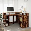 vidaXL LED-Schreibtisch Räuchereiche 130x130x91 cm Holzwerkstoff 3309451 Bild 4