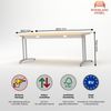 Rheinland Möbel Statio Schreibtisch 180x80 cm höhenverstellbar ±10 mm in Ahorn – geräumiger Bürotisch für Homeoffice & Büro, C-Fuß, Kabelwanne, einfache Montage, FSC® zertifiziert Bild 3