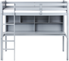 Hochbett mit Schreibtisch Kiefernholz FOUCAMONT 90 x 200 cm Grau Bild 5
