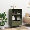 vidaXL Highboard Olivgrün 68x39x103,5 cm Stahl 851386 Bild 3