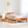 vidaXL Massivholzbett ohne Matratze Wachsbraun 100x200 Kiefernholz 3301757 Bild 1