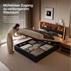 PXloue Polsterbett Stauraumbett Geeignet für kleine Wohnungen (Kopfteil mit 2 USB-Anschlüsse und 1 Typ-C-Ladeport), Hydraulisches Doppelbett, mit LED-Leisten, PU, 160x200 Bild 3
