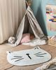 Kinderteppich grau ⌀ 100 cm Katzenmotiv Kurzflor KITTY Bild 3