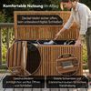 STEELSØN 'Alkes' Aufbewahrungsbox 260 Liter mit Rad, Gartenbox aus massivem Akazienholz, wetterfest, Auflagenbox mit hochwertiger Innentasche Bild 3
