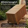 STEELSØN 'Alkes' Aufbewahrungsbox 260 Liter mit Rad, Gartenbox aus massivem Akazienholz, wetterfest, Auflagenbox mit hochwertiger Innentasche Bild 4