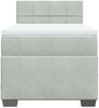 vidaXL Boxspringbett mit Matratze Hellgrau 90x200 cm Samt 3286222 Bild 4